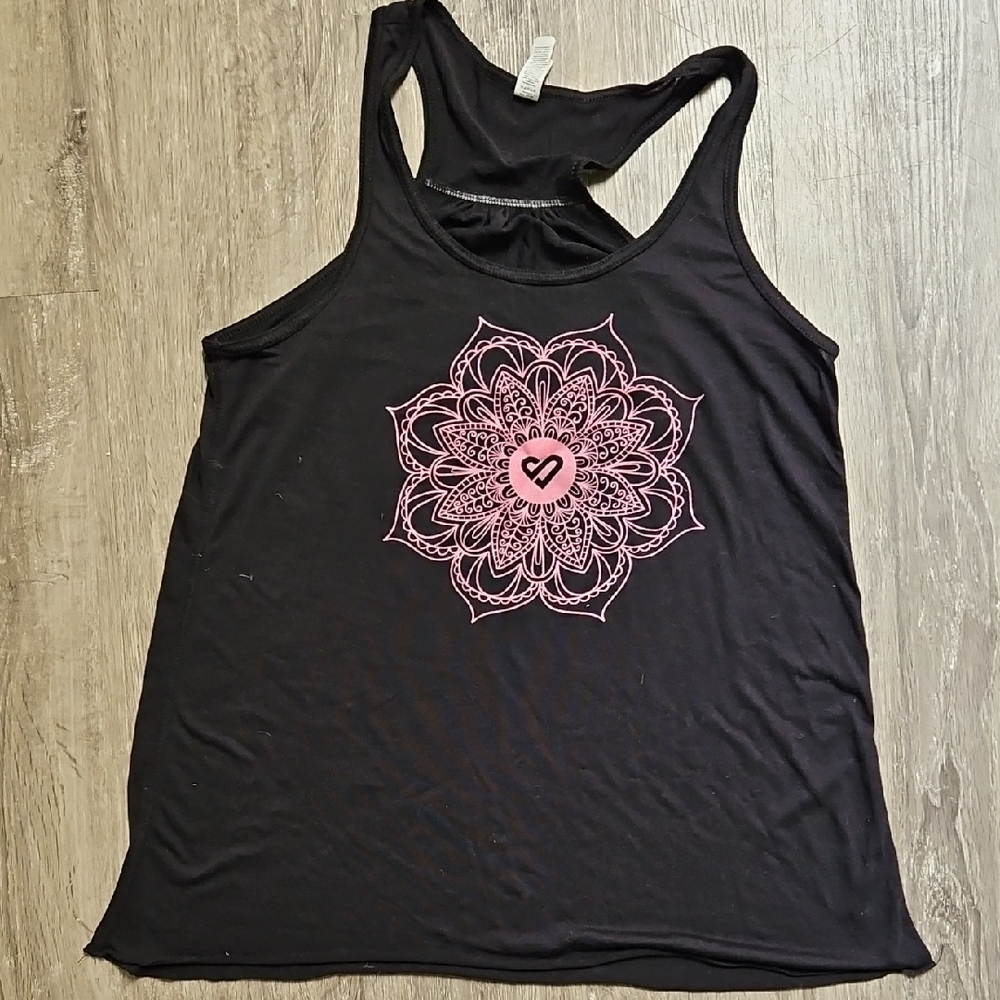 Black and Pink Sleeveless Tank Top